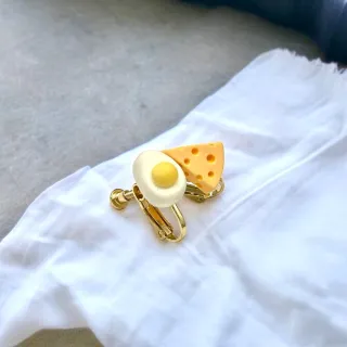 【Ada】日韓流行飾品 可愛奶酪起司煎蛋荷包蛋耳夾 兒童耳環(無耳洞 耳夾耳環 夾式耳環)