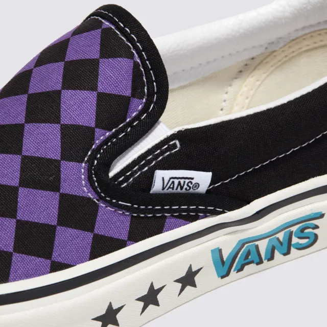 【VANS 官方旗艦】Classic Slip-On 98 DX 男女款紫色鑽石菱形棋盤格滑板鞋/休閒鞋