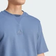 【adidas 愛迪達】M LNG TEE Q2 男 短袖 上衣 T恤 運動 休閒 基本款 棉質 寬鬆 霧藍(IS1593)