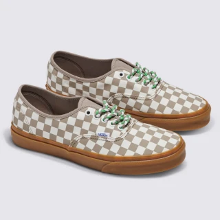 【VANS 官方旗艦】Authentic 男女款奶茶色棋盤格滑板鞋