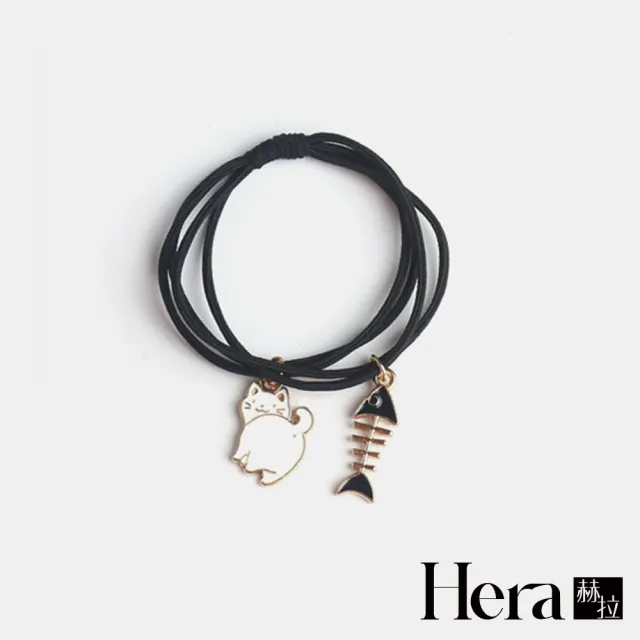 【HERA 赫拉】日系黑白貓咪系列甜美髮圈 H113030505 兩入組(兩入組 髮圈)