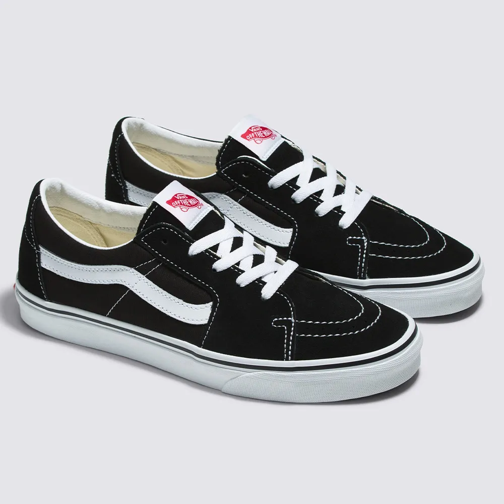 【VANS 官方旗艦】Sk8-Low 男女款黑白色滑板鞋/休閒鞋/帆布