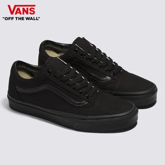 【VANS 官方旗艦】Old Skool 男女款黑色滑板鞋/休閒鞋/帆布