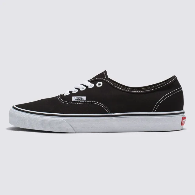 【VANS 官方旗艦】Authentic 男女款黑色滑板鞋/休閒鞋/帆布