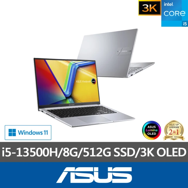 【ASUS】筆電包/滑鼠組★15.6吋i5輕薄筆電(Vivobook X1505VA/i5-13500H/8G/512G SSD/W11/OLED/3K)