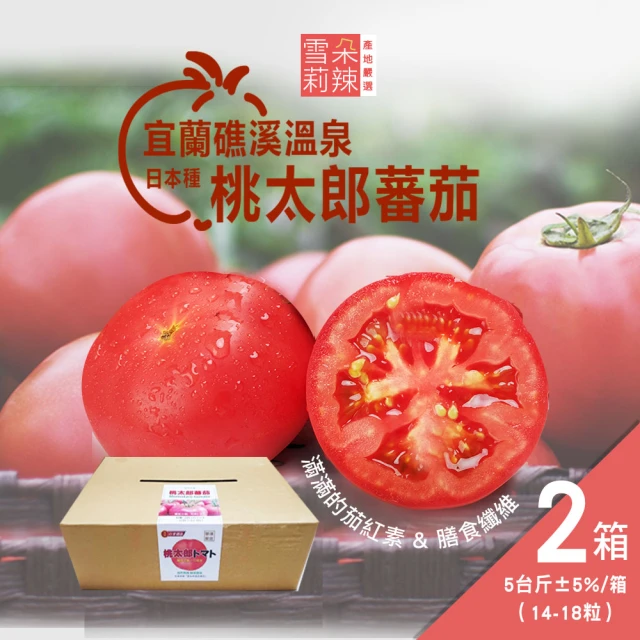 雪莉朵辣 宜蘭礁溪桃太郎溫泉番茄5斤/箱x2