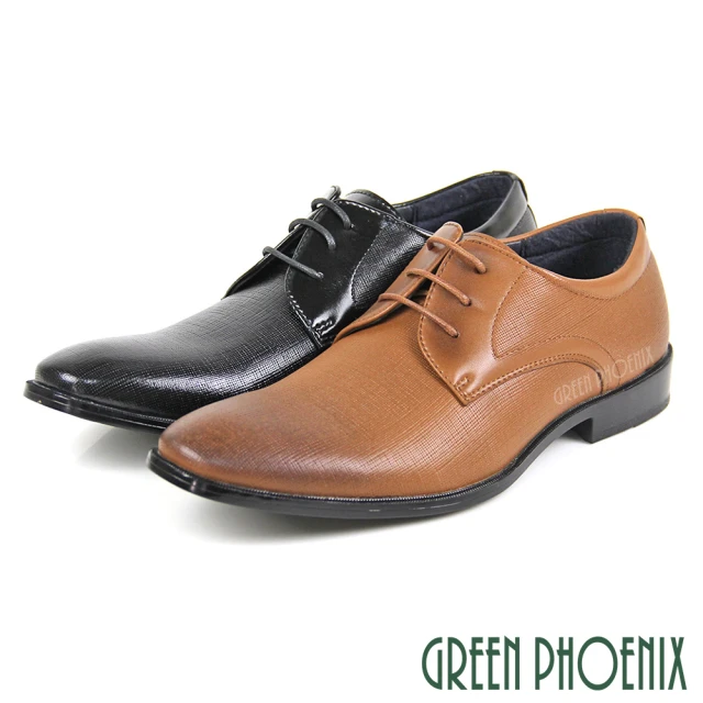【GREEN PHOENIX 波兒德】男 紳士鞋 商務皮鞋 學生鞋 新郎鞋 德比鞋 素食皮鞋 綁帶(咖啡、黑色)