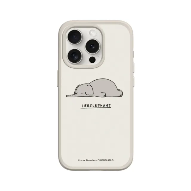 【RHINOSHIELD 犀牛盾】iPhone 13 mini/Pro/Max SolidSuit背蓋手機殼/大象(I Love Doodle)