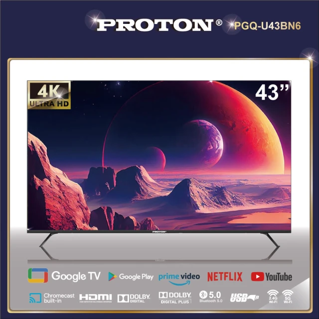 PROTON 普騰 43型 QLED 量子點聯網液晶顯示器 