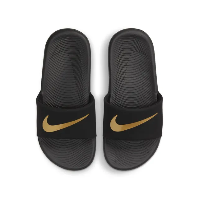 【NIKE 耐吉】KAWA SLIDE GS/PS 黑金 拖鞋 女鞋 休閒 運動(819352-003)