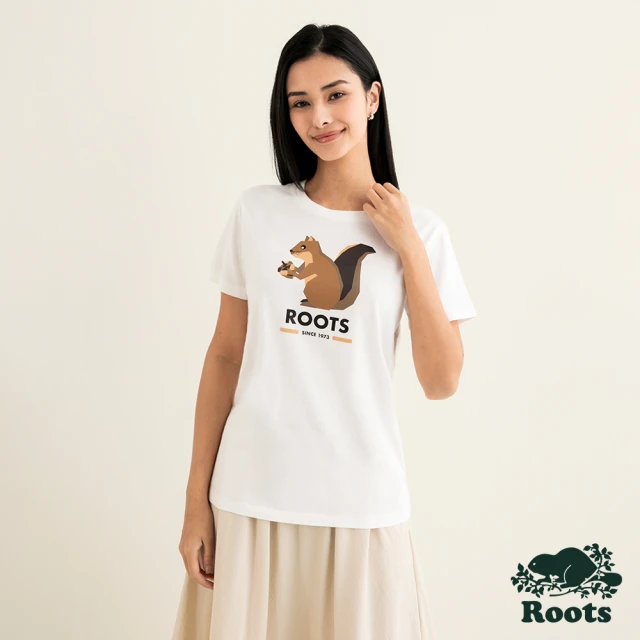 Roots Roots 女裝- OUTDOORS ANIMAL短袖T恤(白色)