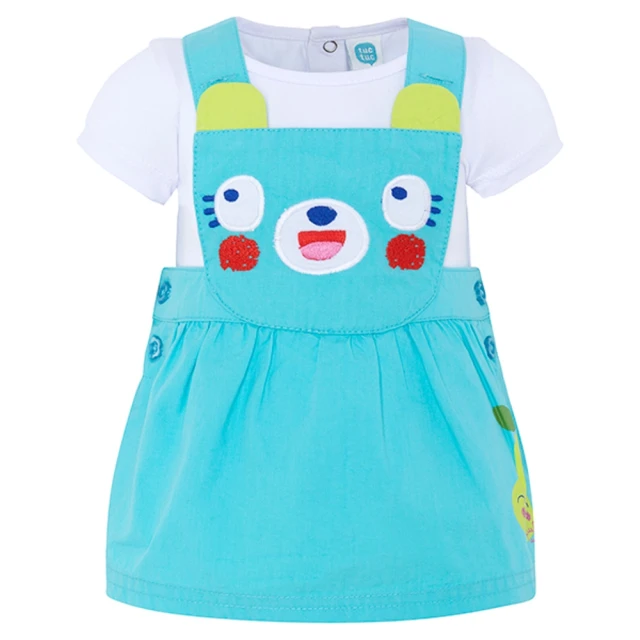 【tuc tuc】女童 白T恤+藍小熊吊帶裙 9M~18M MD010514(tuctuc newborn 套裝)