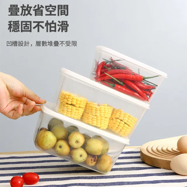 【Dagebeno荷生活】一步到位超大容量冰箱保鮮盒 高透明PP材質廚房食材分裝盒(大中小號各2入)