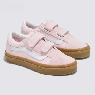 【VANS 官方旗艦】Old Skool V 中童款粉紅色滑板鞋