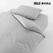 【MUJI 無印良品】柔舒水洗棉枕套/43/灰色