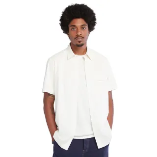 【Timberland】男款復古白色口袋襯衫(A661WCM9)