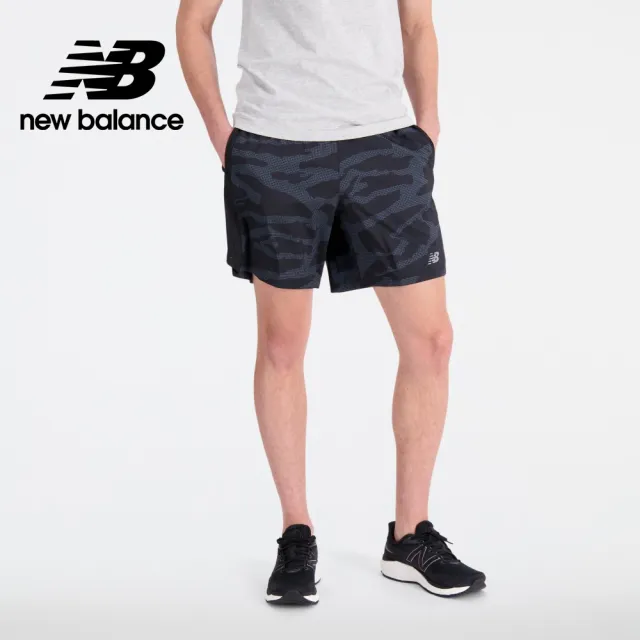 【NEW BALANCE】NB 吸濕排汗7吋短褲_男性_花黑色_MS23231BM(美版 版型偏大)