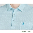 【JOHN DUKE 約翰公爵】男裝 吸濕速乾抗UV襯衫領印花胸袋短袖POLO衫_藍綠(20-4V2846)