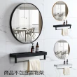 【CATIS】浴室鏡子圓鏡40cm單鏡(北歐風圓鏡 簡約浴室鏡 化妝鏡 免打孔圓鏡 壁掛式鏡)
