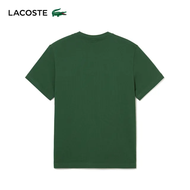 【LACOSTE】男裝-經典鱷魚印花純棉T恤(深綠色)