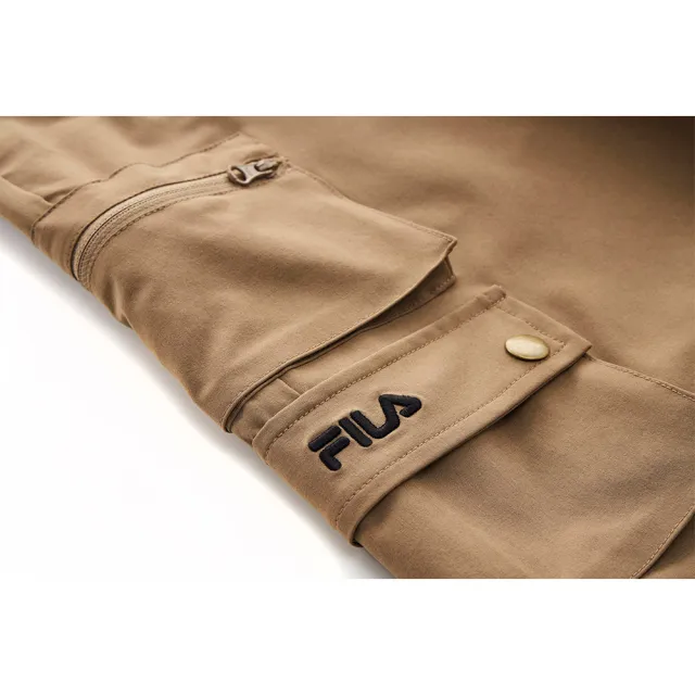 【FILA官方直營】#幻遊世界 男款 口袋工裝短褲-米卡其(1SHY-1421-BG)