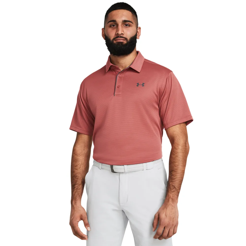 【UNDER ARMOUR】UA 男 Tech 短POLO_1290140-611(泥紅色)