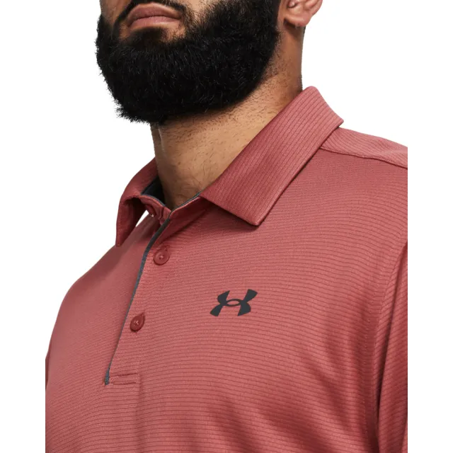 【UNDER ARMOUR】UA 男 Tech 短POLO_1290140-611(泥紅色)