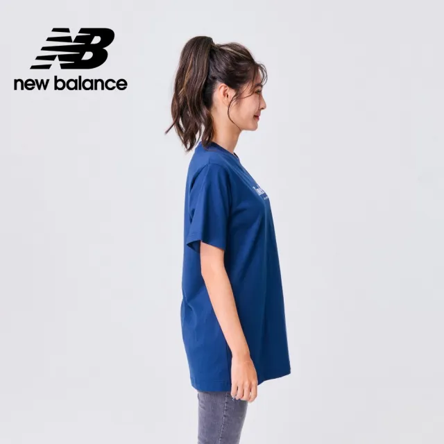 【NEW BALANCE】NB 圓領刺繡字母短袖上衣_女裝_深藍色_WT31551NNY(美版 版型偏大)