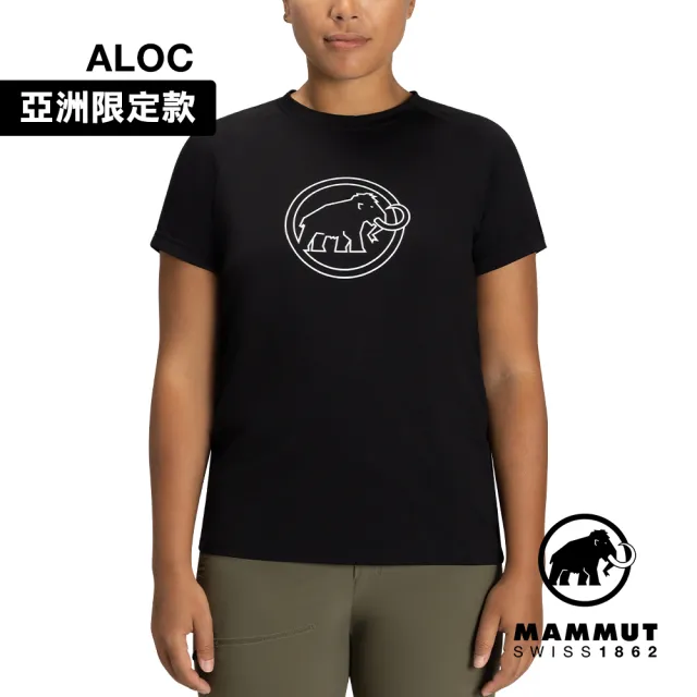 【Mammut 長毛象官方直營】QD Logo Print T-Shirt AF W 快乾LOGO短袖T恤 女款 黑PRT4 #1017-02022