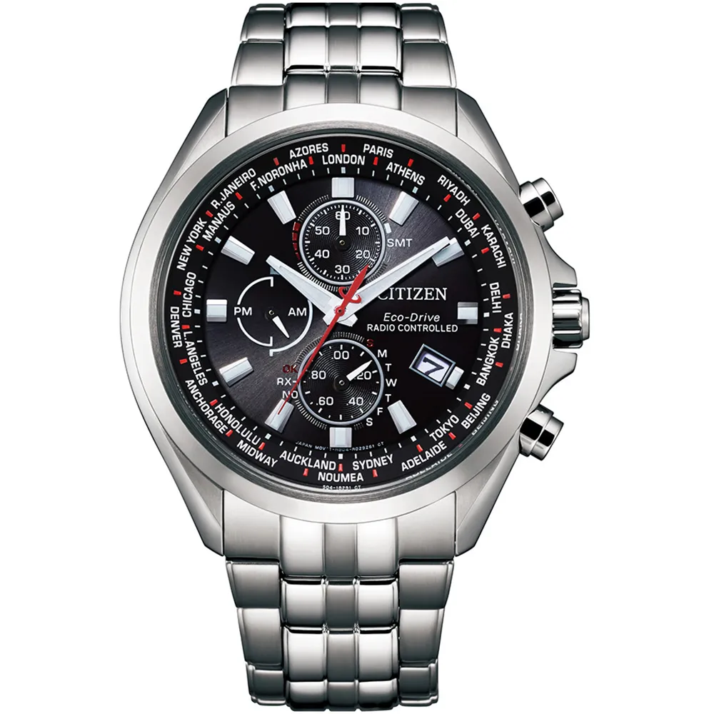 【CITIZEN 星辰 官方授權】光動能萬年曆電波計時手錶-44mm 情人節 禮物(AT8200-87E)