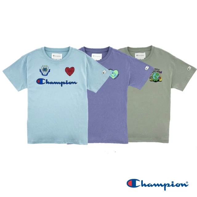 【Champion】官方直營-環保系列印花圖騰T恤-童(3色-MOMO獨家)