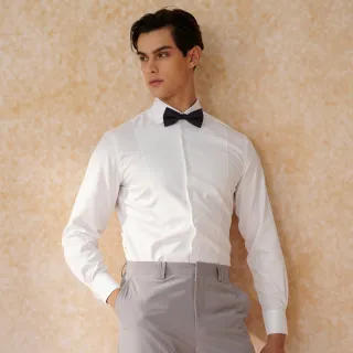【SST&C 新品上市】米蘭系列 抗皺白色拼接禮服款標準版襯衫0312403001