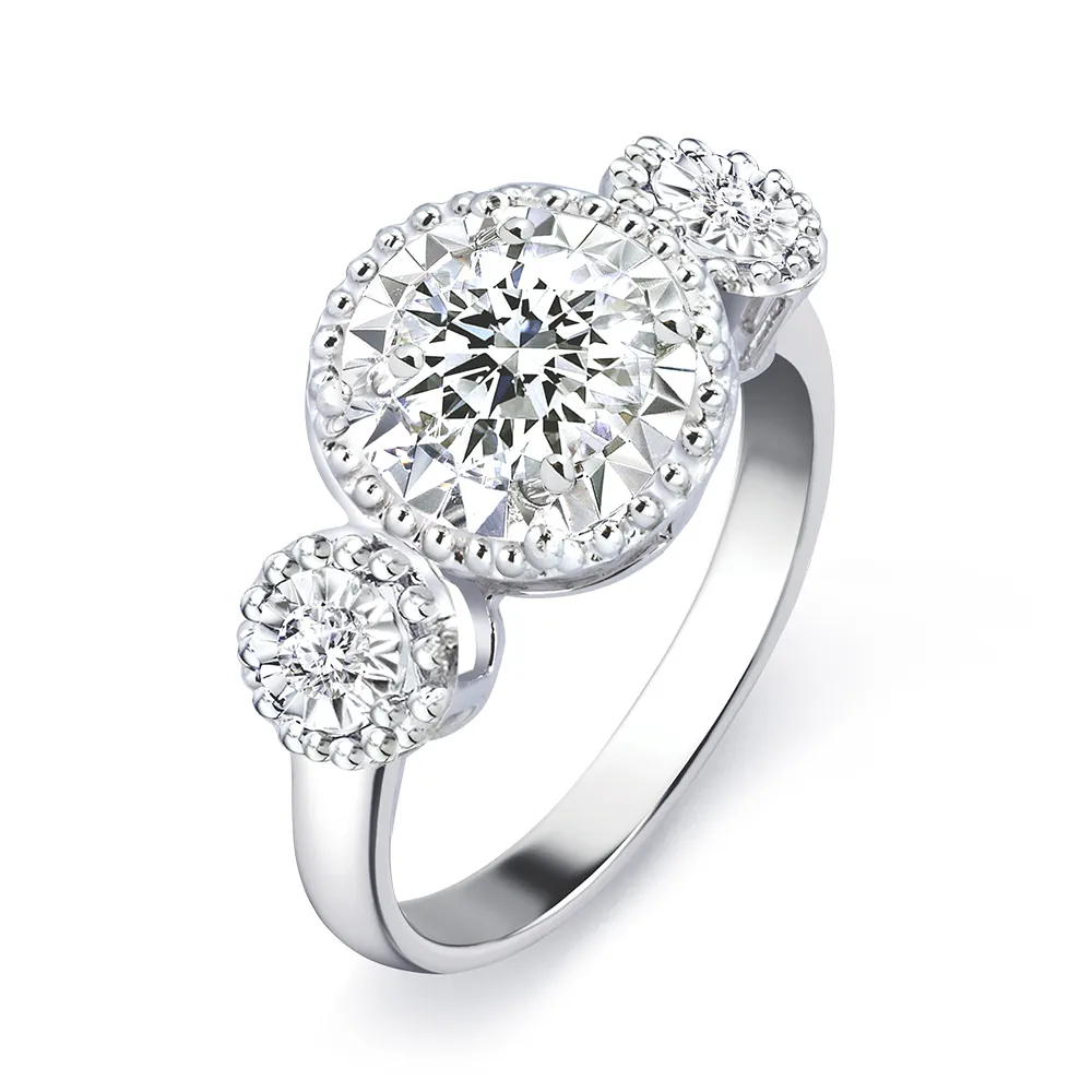 【King Star】GIA 一克拉 Dcolor 18K金 鑽石戒指 幸福圍繞(三克拉視覺效果)