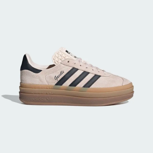 adidas 愛迪達】休閒鞋女鞋運動鞋厚底麂皮三葉草GAZELLE BOLD W 霧粉