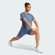 【adidas 愛迪達】上衣 女款 短袖上衣 運動 WTR D4T 藍 IT7420