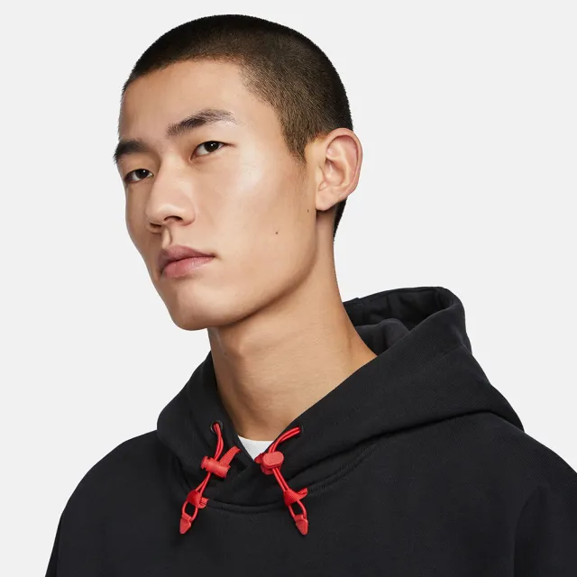 【NIKE 耐吉】上衣 男款 長袖上衣 帽T 刷毛 龍年 AS M NSW ACG CNY HOODIE GCEL 黑紅 FZ6193-010