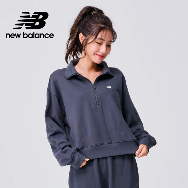 NEW BALANCE NB 半開襟上衣_女裝_墨灰色_AWT31501ACK(亞版 版型正常)