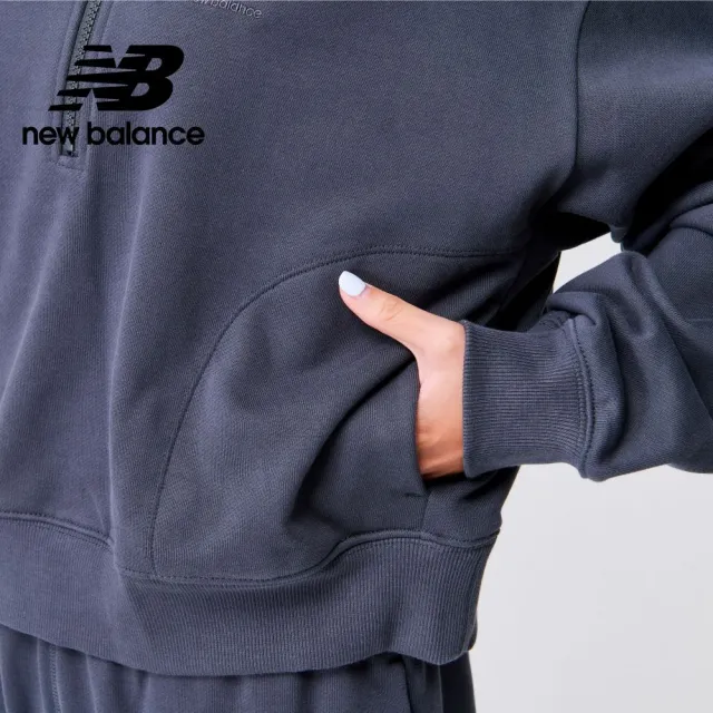 【NEW BALANCE】NB 半開襟上衣_女裝_墨灰色_AWT31501ACK(亞版 版型正常)