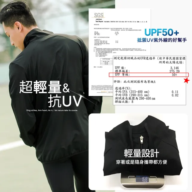 【GIAT吉亞特】UPF50+防潑水輕量機能外套(男立領款/台灣製MIT)