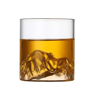 【丹丹有品】立體富士山杯-小號2入組(富士山杯 玻璃杯 雞尾酒杯 威士忌杯 甜點杯 果汁杯 杯子 咖啡杯)