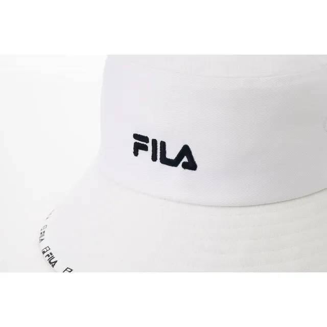 【FILA官方直營】簡約素色筒帽/漁夫帽-白色(HTY-1200-WT)