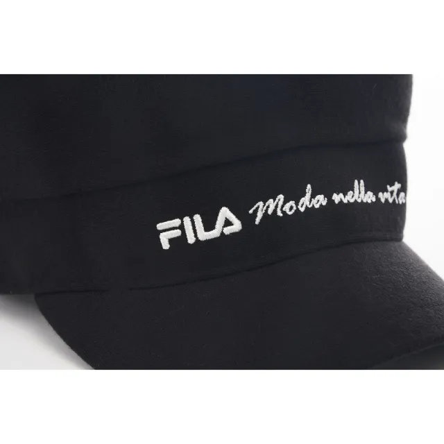 【FILA官方直營】經典素色貝蕾帽/畫家帽-黑色(HTY-1106-BK)