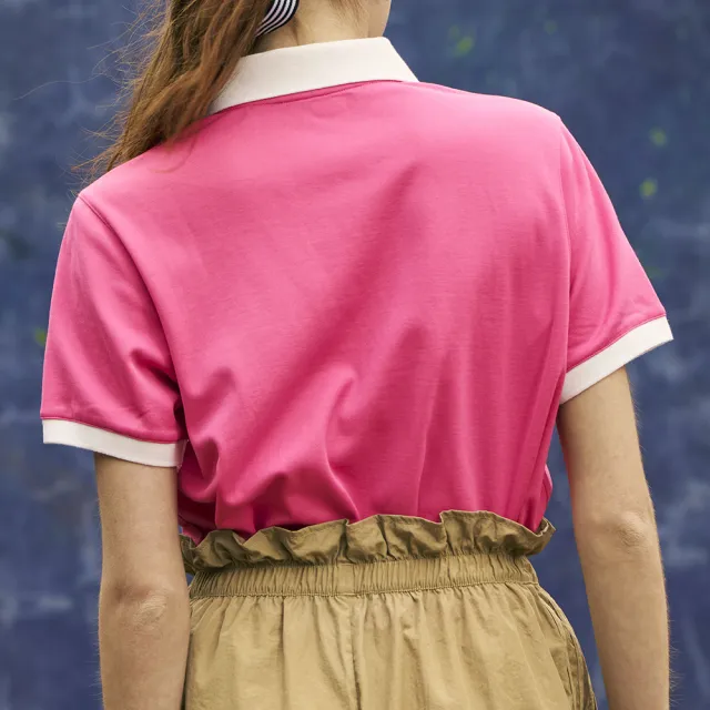 【YUANDONGLI 元動力】MIT刺繡撞色領速乾機能POLO衫(桃色；S-L；4241211601)