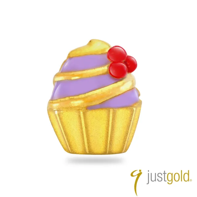 【Just Gold 鎮金店】繽紛派對系列 黃金單耳耳環-杯子蛋糕