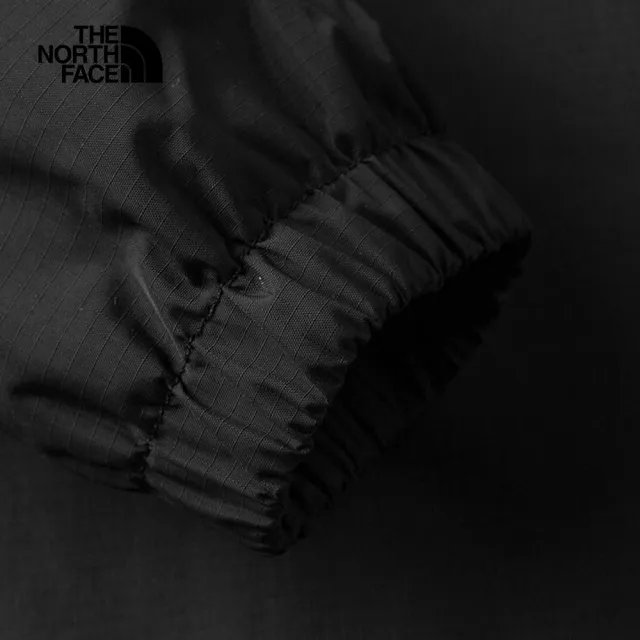 【The North Face 官方旗艦】北面兒童黑色防水透氣連帽衝鋒衣｜8A48JK3