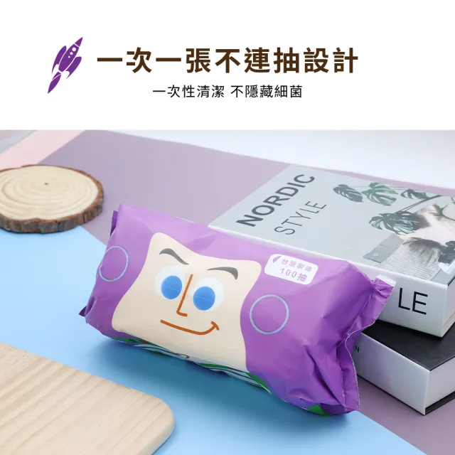 【收納王妃】Disney 迪士尼 玩總 玩具總動員 一次性 乾濕兩用巾 乾濕兩用洗臉巾 洗臉巾 100抽(40入/箱)