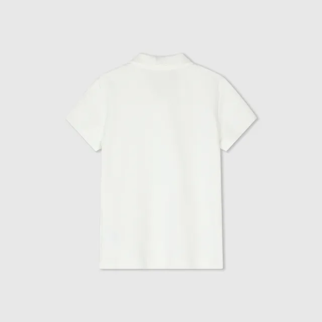 【GAP】男童裝 Logo短袖POLO衫-白色(890536)