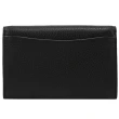 【COACH】簡約LOGO素雅全皮革皮帶飾信用卡零錢中夾(黑)