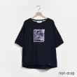 【non-stop】刺繡異材質拼接T恤-2色