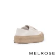 【MELROSE】美樂斯 潮流數字造型鞋帶牛皮QQ厚底休閒鞋(米)